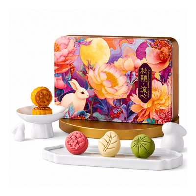 EULONG Lava-Custard Mondkuchen Geschenkbox 400g (8 Stück)