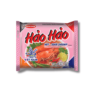 ACECOOK HAOHAO 方便面 鲜虾酸辣味 (辣椒和青柠) 77克