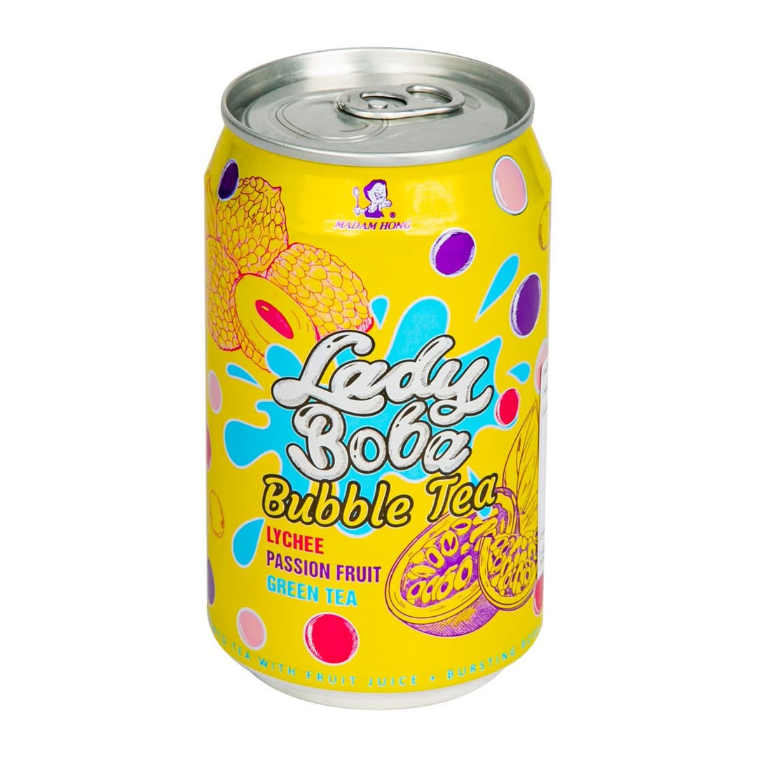 MADAM HONG Lady Boba Litschi & Passionsfrucht Grüner Tee 320ml - MAOMAO