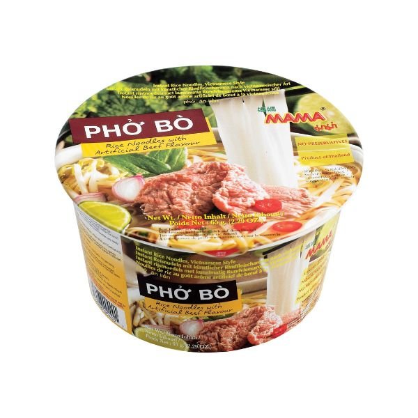 MAMA Instant Reisnudeln Schüssel Pho Bo (Rind) 65g - MAOMAO