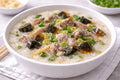 Congee: Traditioneller chinesischer Reisbrei mit Pidan & Fleisch