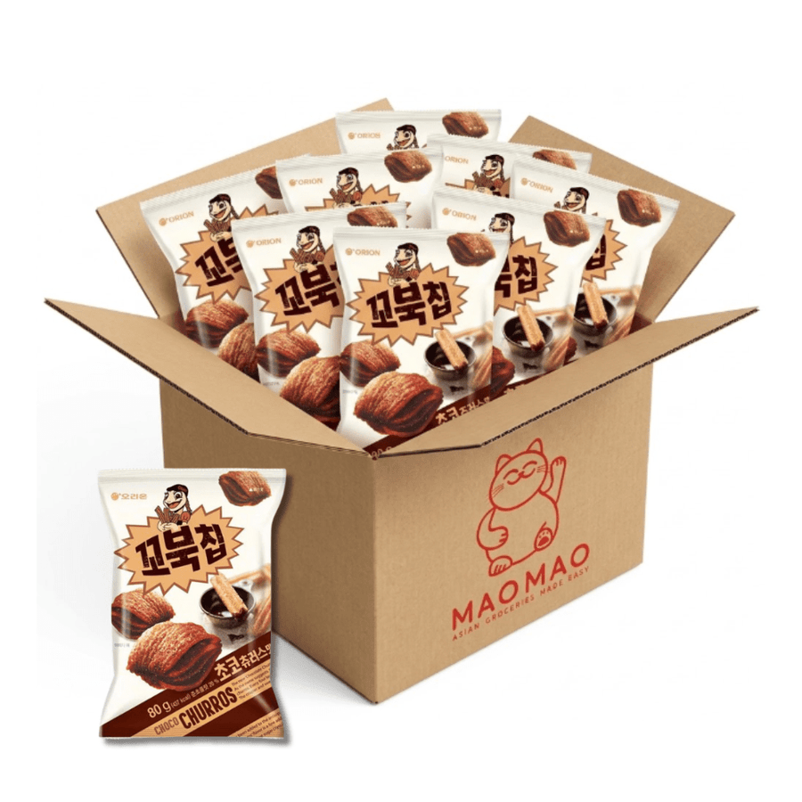 12x ORION Turtle Chips Schoko Churros Geschmack 80g Vorratsbox (Full Box) - MAOMAO