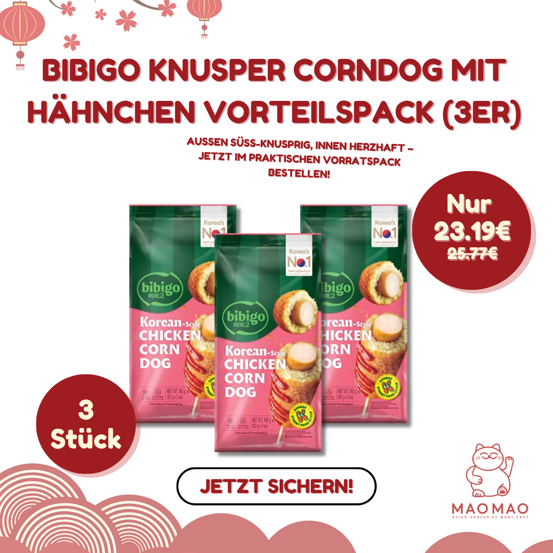 (KW) BIBIGO Knusper Corndog mit Hähnchen Vorteilspack (3er)