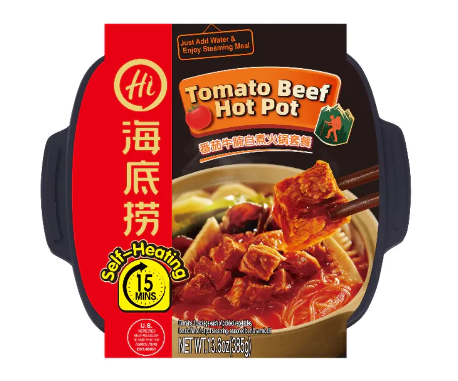 HAIDILAO selbsterhitzender Rindfleisch Hot Pot mit Tomatengeschmack 395g Haidilao
