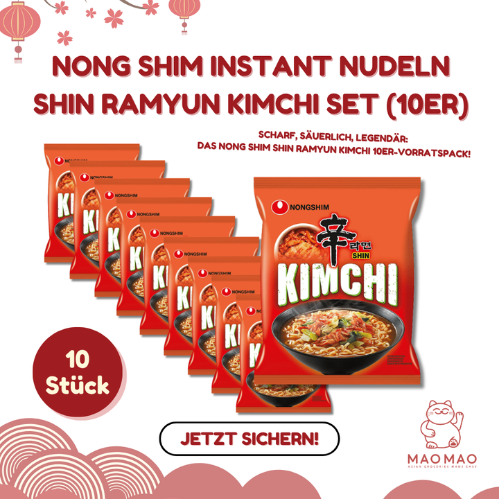 NONG SHIM Instant Nudeln Shin Ramyun Kimchi Set (10er)