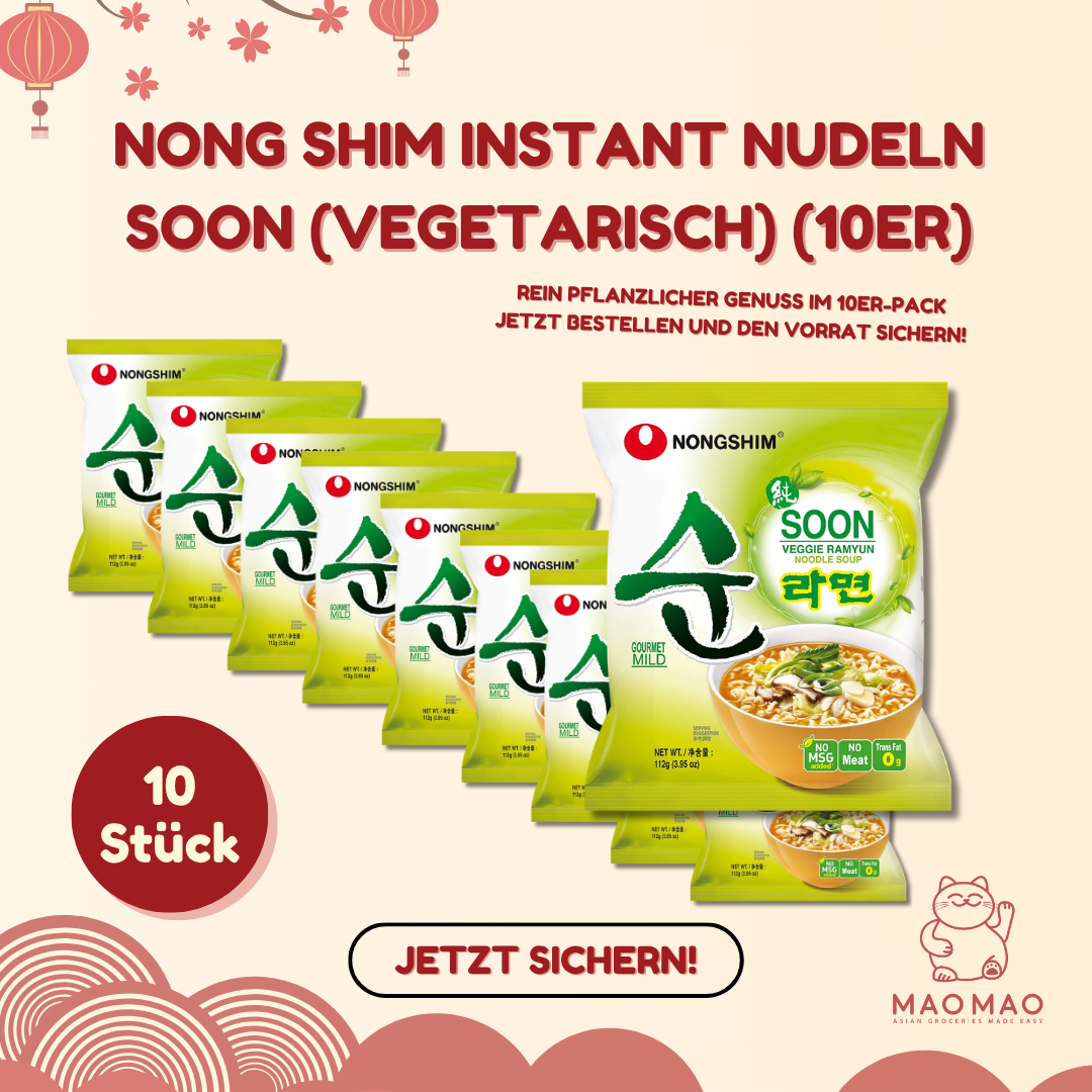 NONG SHIM Instant Nudeln Soon (vegetarisch) Set (10er)