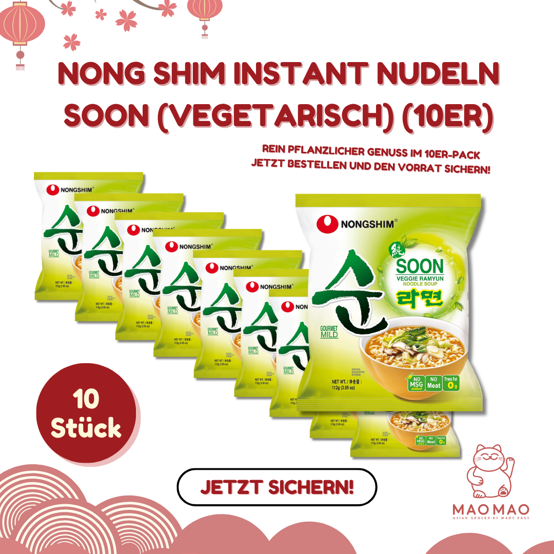 NONG SHIM Instant Nudeln Soon (vegetarisch) Set (10er)