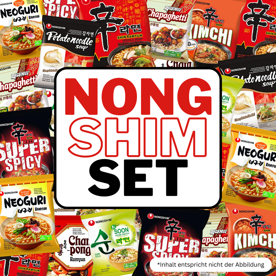 Nong Shim Nudel Explosion Set + gratis Stäbchen (5 Paar)