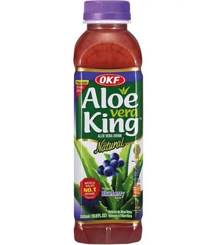 OKF Aloe Vera Drink Blueberry 500ml (DISPOSABLE BOTTLE)