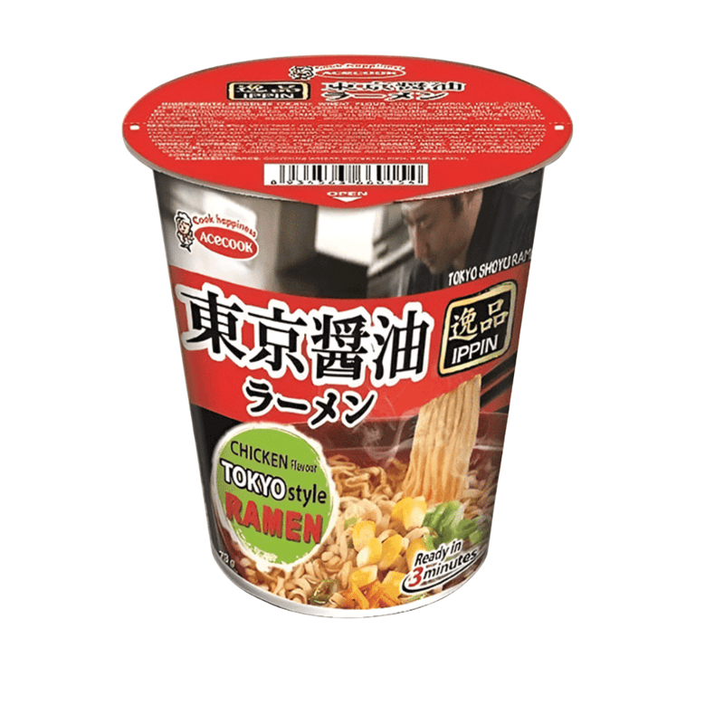 ACECOOK Ippin Instant Noodles in a Cup Soy Sauce Flavor 73g