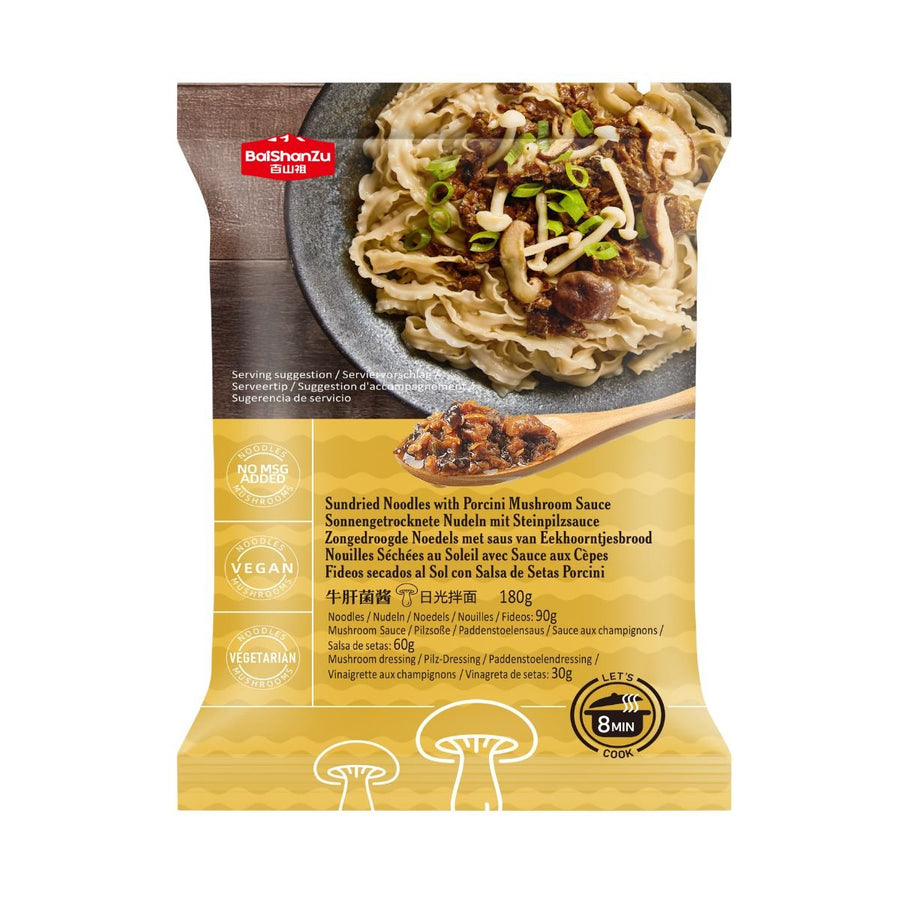 BAI SHAN ZU Sonnengereifte Nudeln mit Steinpilzsauce 180g - MAOMAO