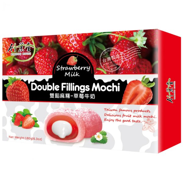 BAMBOO HOUSE Double Filling Mochi Strawberry Milk 180g