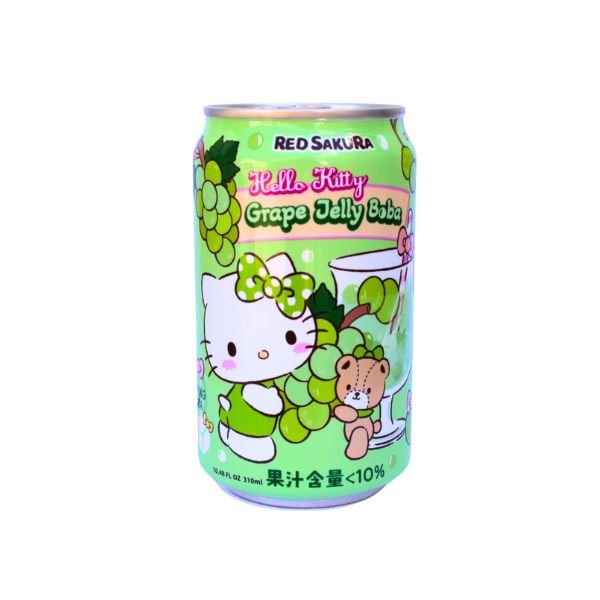 Hello Kitty Grape Jelly Boba Bubble Tea 310ml (SINGLE-USE)
