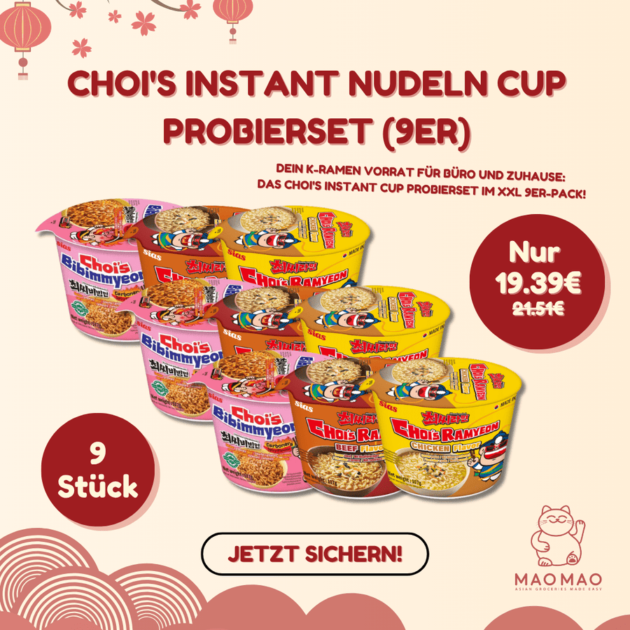 CHOI'S Instant Nudeln Cup Probierset (9er) - MAOMAO
