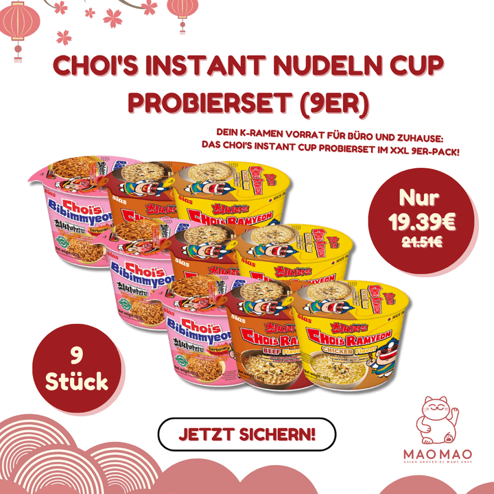 CHOI'S Instant Nudeln Cup Probierset (9er) - MAOMAO