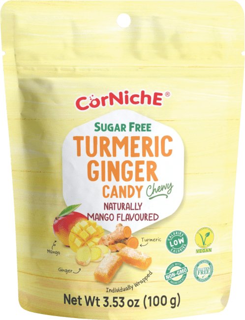CORNICHE 姜黄姜芒果味无糖耐嚼糖果 100g