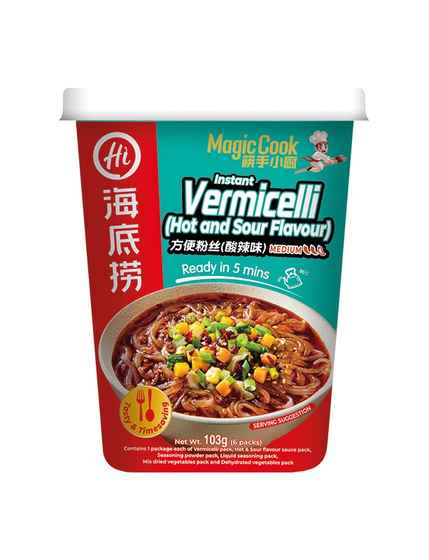 HAIDILAO Instant Glasnudeln Scharf & Sauer 103g