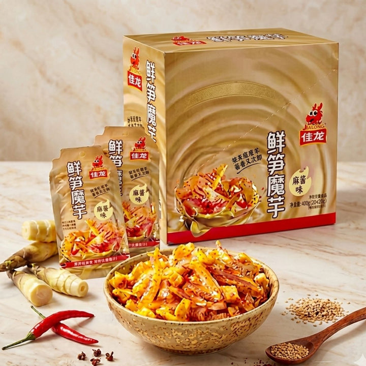 JIALONG Konjak-Snack mit Bambussprossen & Sesamsauce 400g (20x20g) - MAOMAO