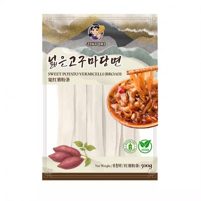 JINYORI Breite Süßkartoffelglasnudeln 500g - MAOMAO