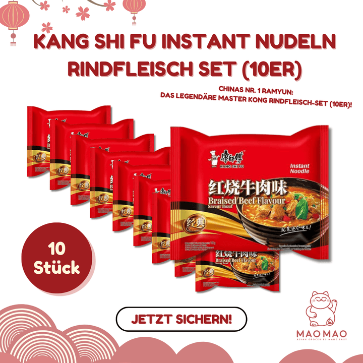 KANG SHI FU Instant Nudeln Rindfleisch Set (10er) - MAOMAO