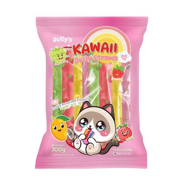 KAWAI Fruchtige Jelly Straws Mix 300g - MAOMAO