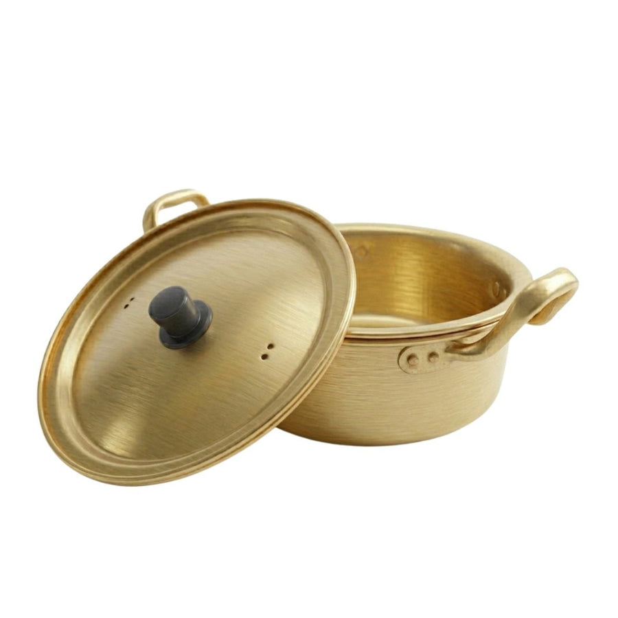 Koreanischer goldener Ramen - Nudeltopf aus Aluminium mit Deckel (16 cm) - MAOMAO