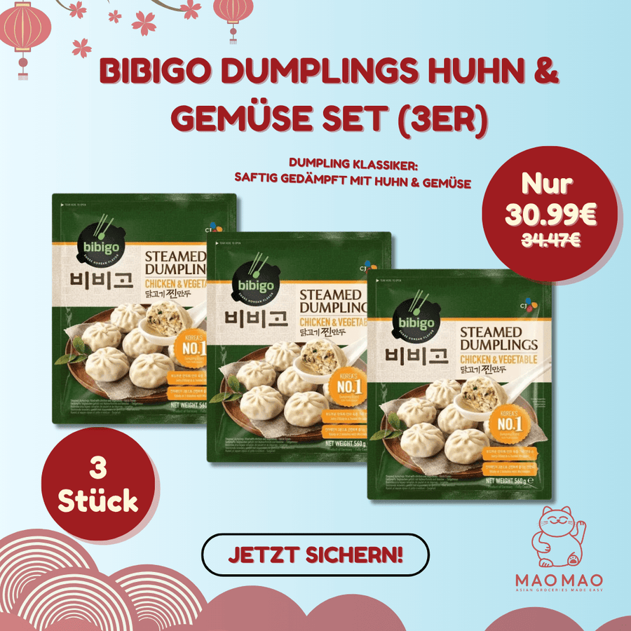 (KW) BIBIGO Dumplings Huhn & Gemüse Vorteilspack (3er) - MAOMAO