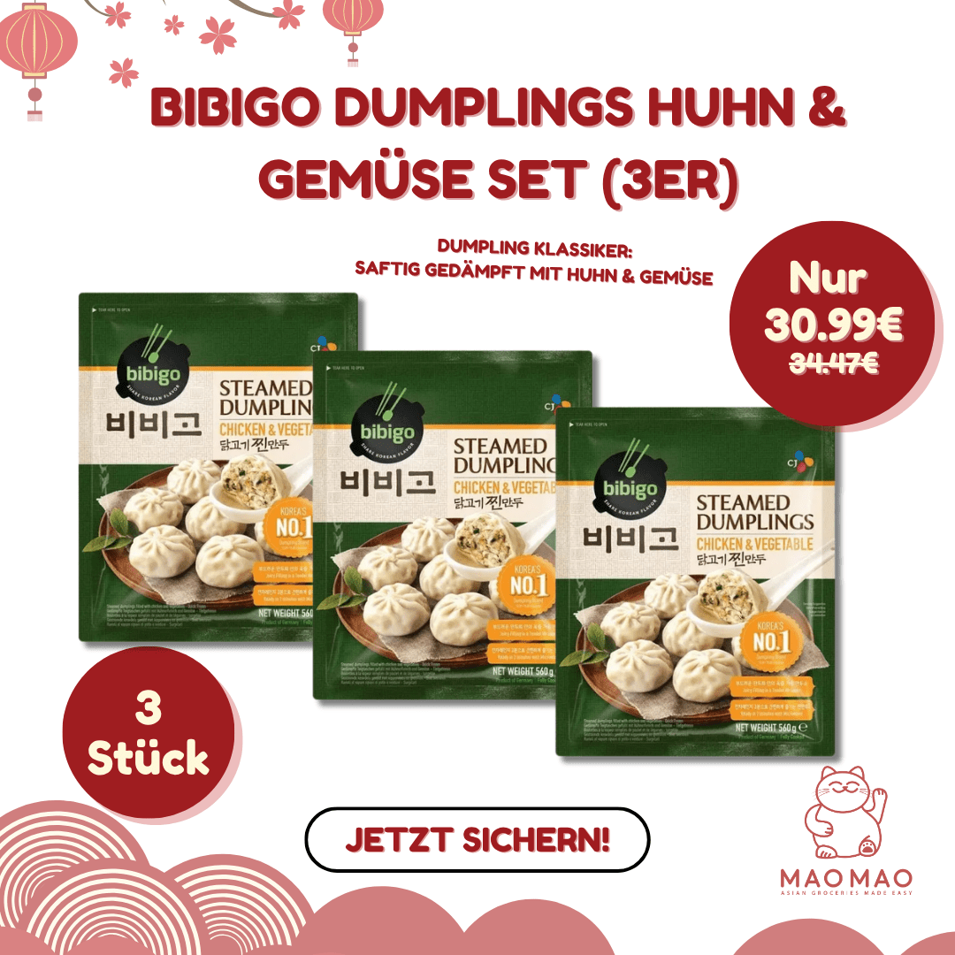 (KW) BIBIGO Dumplings Huhn & Gemüse Vorteilspack (3er) - MAOMAO