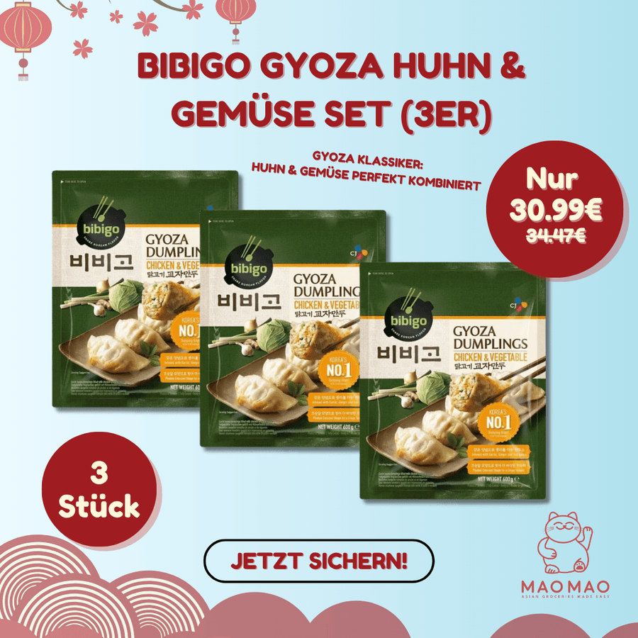 (KW) BIBIGO Gyoza Huhn & Gemüse Vorteilspack (3er) - MAOMAO