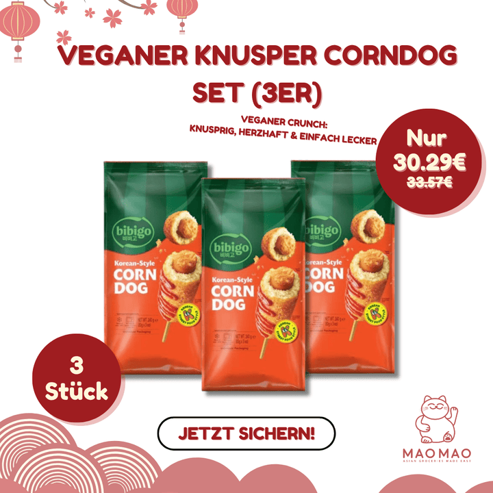 (KW) BIBIGO Veganer Knusper Corndog Vorteilspack (3er) - MAOMAO