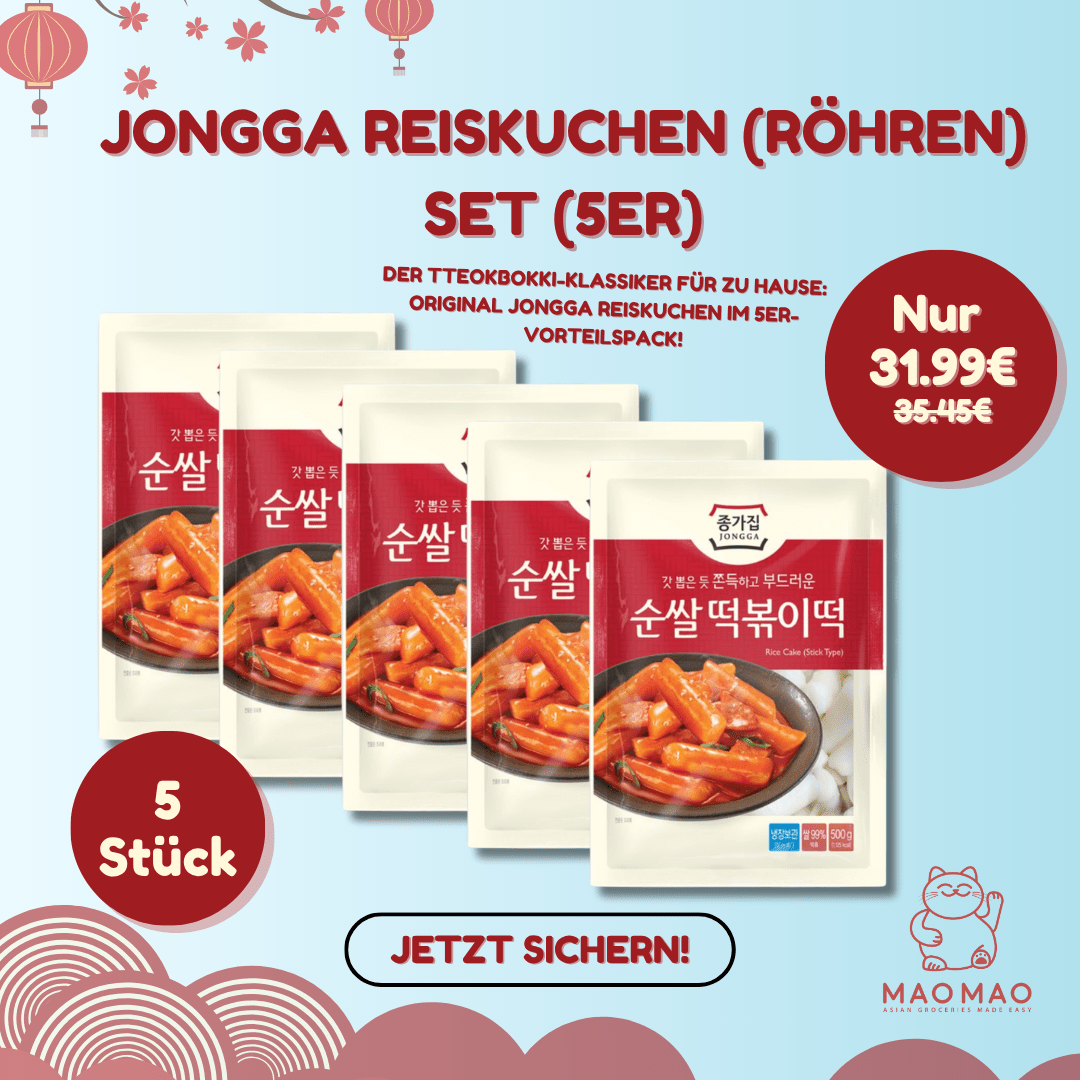 (KW) JONGGA Reiskuchen (Röhren) Vorteilspack (5er) - MAOMAO
