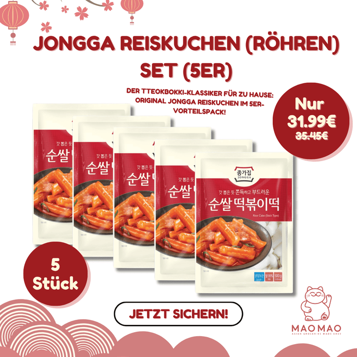 (KW) JONGGA Reiskuchen (Röhren) Vorteilspack (5er) - MAOMAO