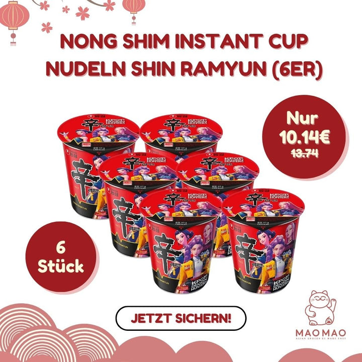 NONG SHIM Instant Cup Nudeln Shin Ramyun Set (6er) - MAOMAO