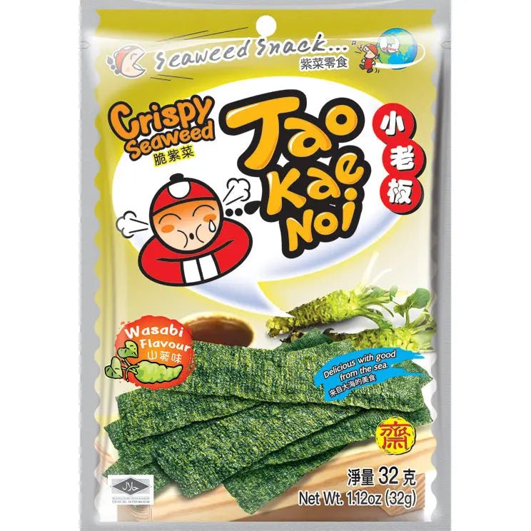 NUR 1 CENT TAOKAENOI Knuspriger Seetang Wasabi 32g - 2 Stück Max pro Bestellung - MAOMAO
