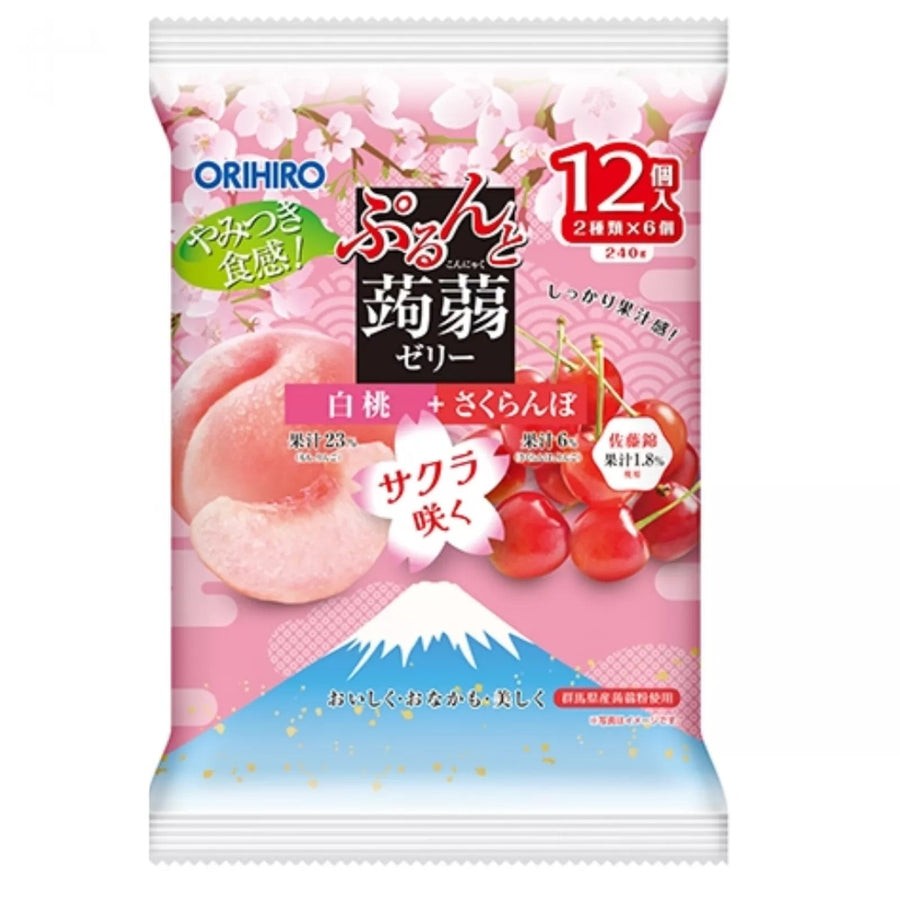ORIHIRO Konjac Jelly Weiße Pfirsich & Kirschpflaume 240g (12 Stück) - MAOMAO