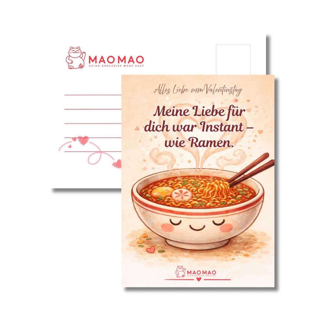 Postkarte „Meine Liebe für dich war Instant – wie Ramen.“ (DIN A6) - MAOMAO