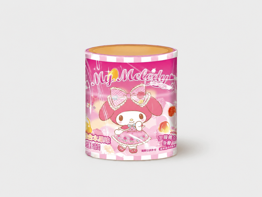 QI MY MELODY Pfirsich-Gummibonbons im Sparschwein 27g - MAOMAO