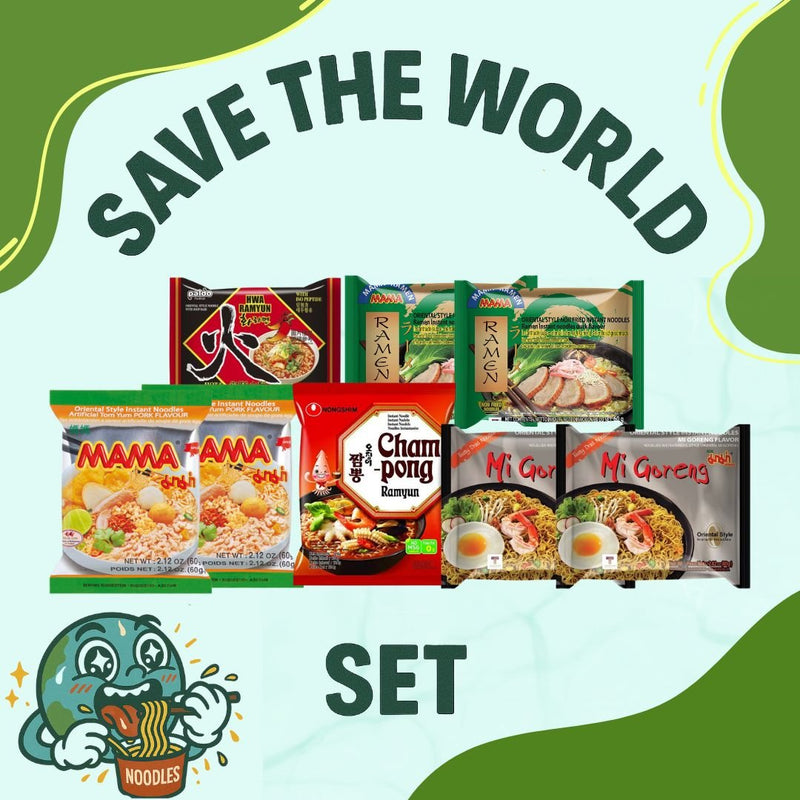 Save the World Set mit 8 Instantnudeln