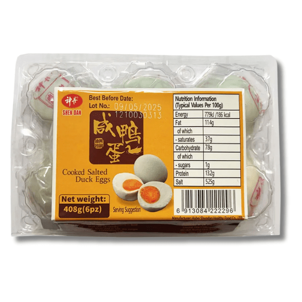 SHENDAN Gekochte Gesalzene Enteneier 408 g (6 Stück) - MAOMAO
