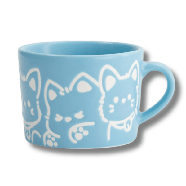 TOKYO DESIGN STUDIO Becher Kawaii Dog Blau 8x6cm - MAOMAO