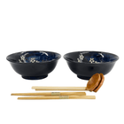 TOKYO DESIGN STUDIO Cobalt Blue Sakura 6-teiliges Ramen Geschenkset 20,5x8 cm / 1200 ml Bild 3