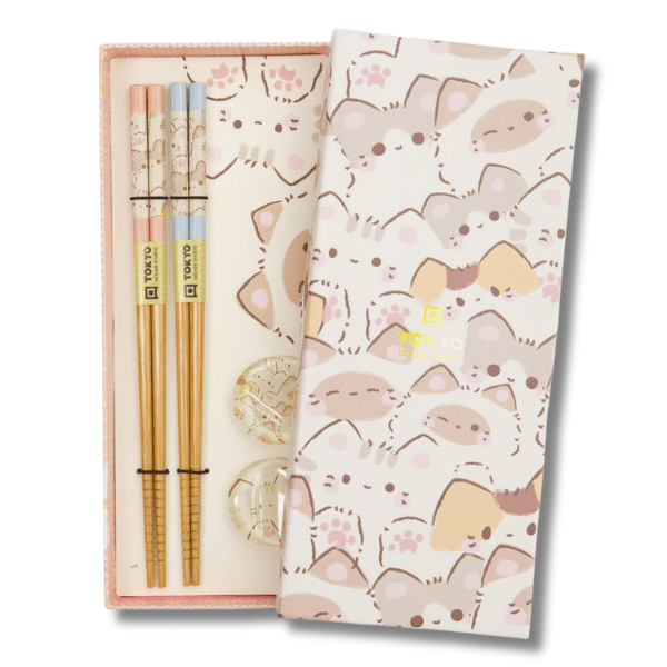 TOKYO DESIGN STUDIO Chopstick Gift Set/4 Kawaii Cats
