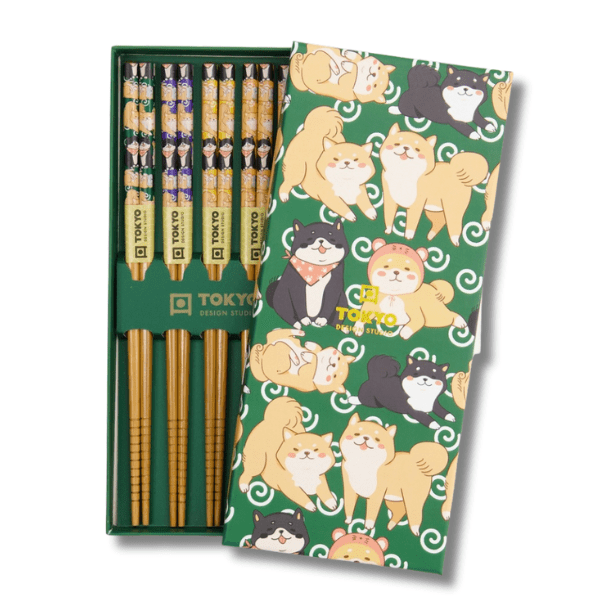 TOKYO DESIGN STUDIO Essstäbchen Set Shiba 5 teilig - MAOMAO