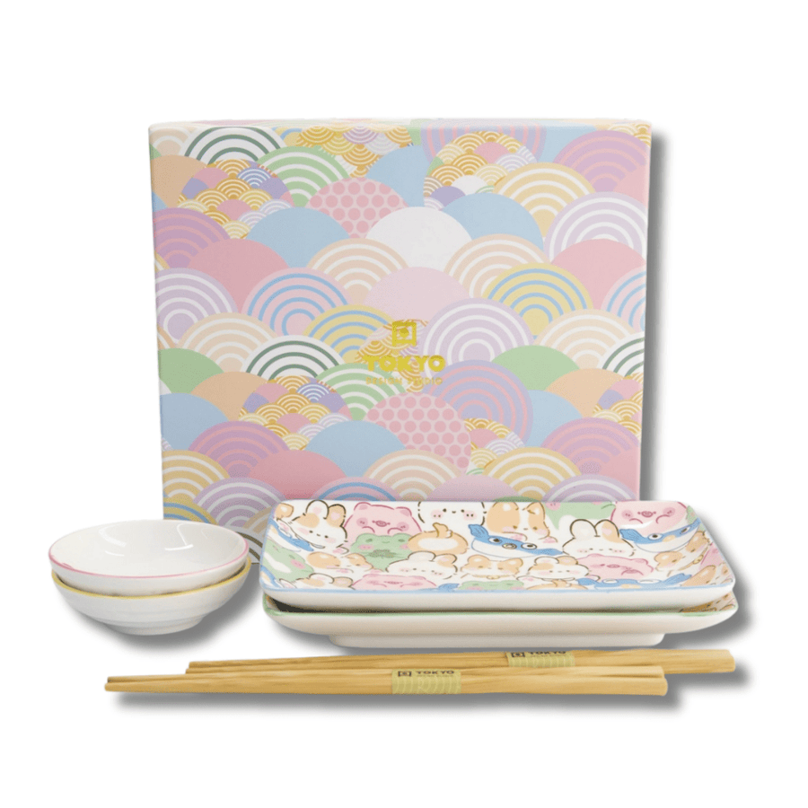 TOKYO DESIGN STUDIO Kawaii Animals Sushi Geschenkset 6 - teilig – Mehrfarbig - MAOMAO