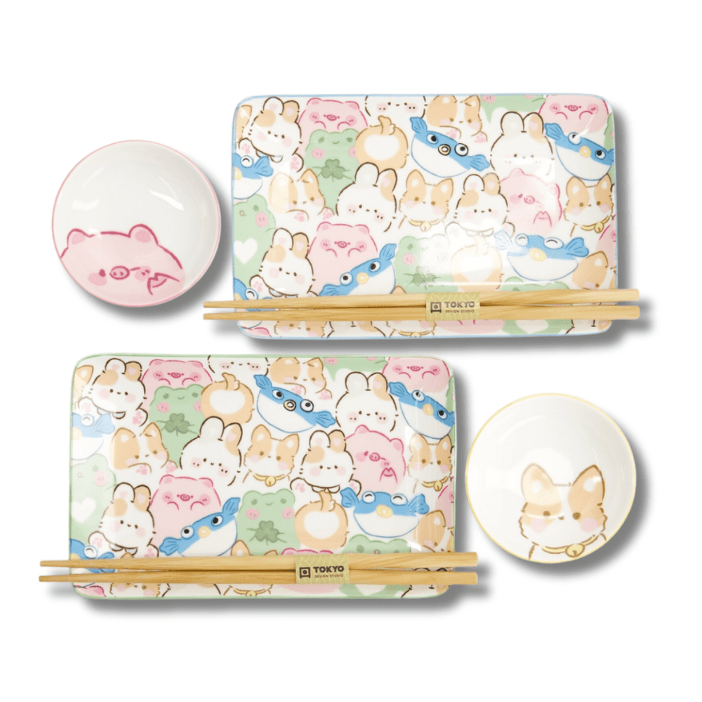 TOKYO DESIGN STUDIO Kawaii Animals Sushi Geschenkset 6 - teilig – Mehrfarbig - MAOMAO