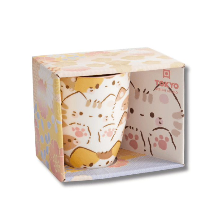 TOKYO DESIGN STUDIO Kawaii Cat Mug mit Geschenkbox – 8,5x10,2 cm / 340 ml - MAOMAO