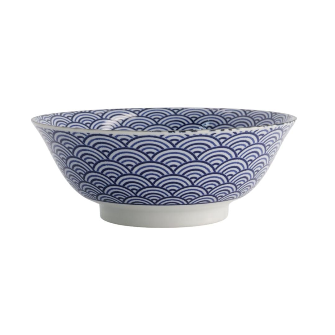 TOKYO DESIGN STUDIO Kawaii Glückskatze Schüssel Blau (19,7 x 7,5 cm) - MAOMAO
