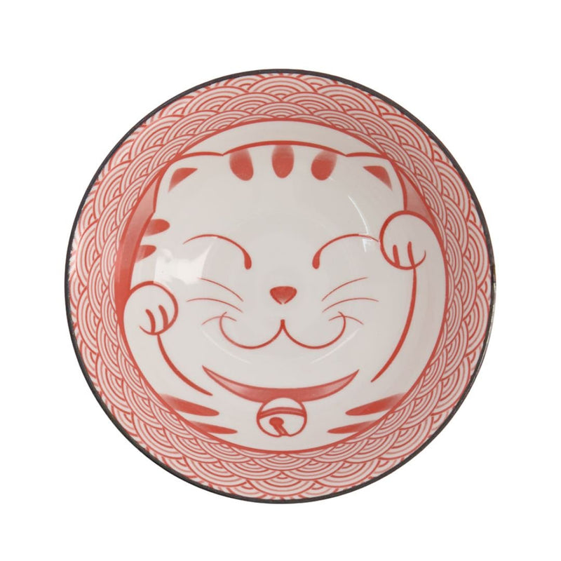 TOKYO DESIGN STUDIO Kawaii 招财猫碗 红色 (19.7 x 7.5 厘米)