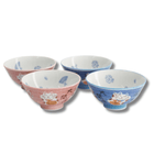 TOKYO DESIGN STUDIO Kawaii Lucky Cat Blue/Pink Reisschalen Geschenkset 4 Stück – 11,3x5,8 cm / 300 ml (A) Bild 3