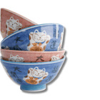 TOKYO DESIGN STUDIO Kawaii Lucky Cat Blue/Pink Reisschalen Geschenkset 4 Stück – 11,3x5,8 cm / 300 ml (A) Bild 4